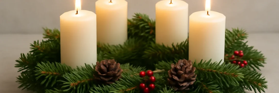 corona de adviento con velas